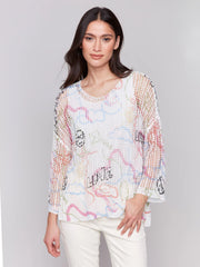 Charlie B. Printed Fishnet Sweater- 3 Prints!