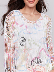 Charlie B. Printed Fishnet Sweater- 3 Prints!