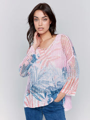 Charlie B. Printed Fishnet Sweater- 3 Prints!