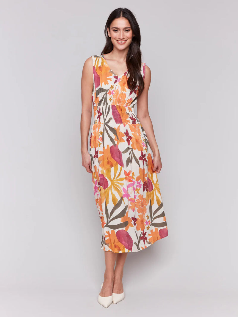 Charlie B. Empire Waist Print Dress- Bouquet