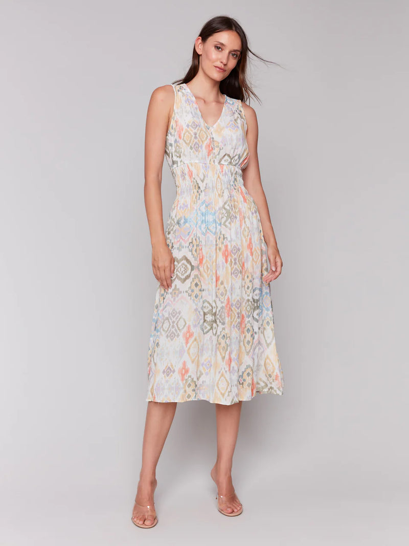 Charlie B. Empire Waist Print Dress- Lemonade