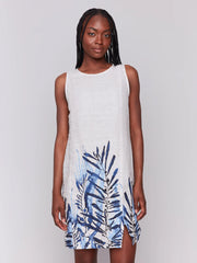Charlie B. Linen Blend Palm Border Dress