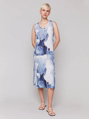 Charlie B. Print Linen Blend Dress- Ink