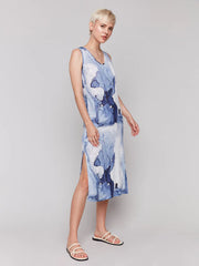 Charlie B. Print Linen Blend Dress- Ink