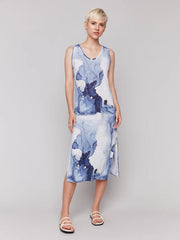 Charlie B. Print Linen Blend Dress- Ink