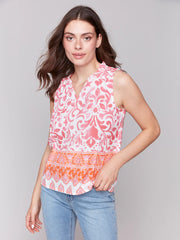 Charlie B. Print Ruffle Neck Tank- 3 Prints!