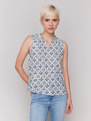 Charlie B. Print Ruffle Neck Tank- 3 Prints!