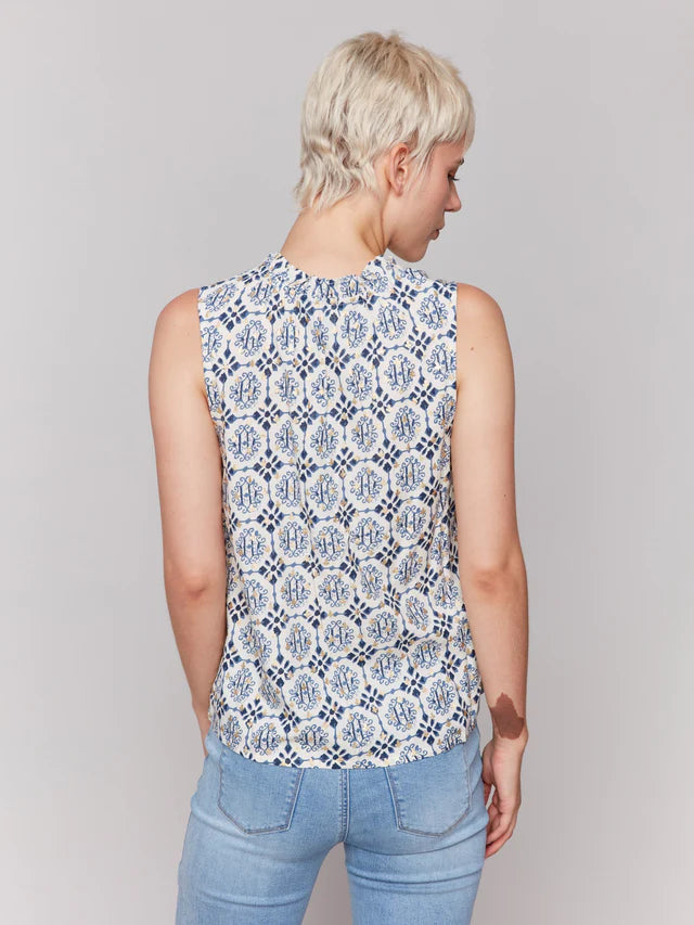 Charlie B. Print Ruffle Neck Tank- 3 Prints!