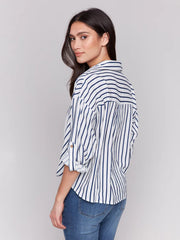 Charlie B. Twist Front Striped Shirt