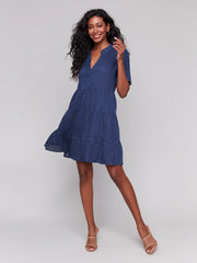 Charlie B. Tiered Linen Blend Dress