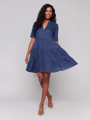 Charlie B. Tiered Linen Blend Dress