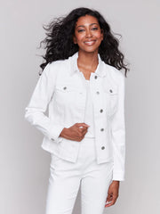 Charlie B. Colored Denim Fringe Jacket- 2 Colors