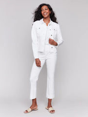 Charlie B. Colored Denim Fringe Jacket- 2 Colors