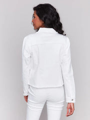 Charlie B. Colored Denim Fringe Jacket- 2 Colors