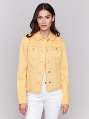 Charlie B. Colored Denim Fringe Jacket- 2 Colors