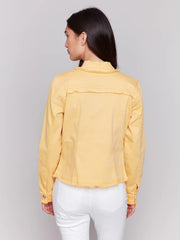 Charlie B. Colored Denim Fringe Jacket- 2 Colors