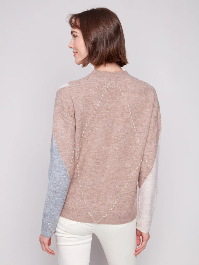 Charlie B. Argyle V-Neck Sweater