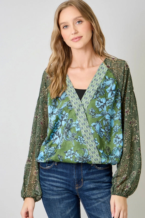 Mixed Floral Print Blouse
