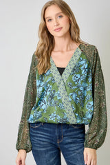 Mixed Floral Print Blouse