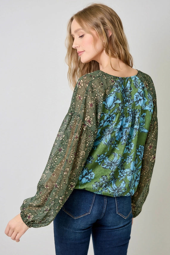 Mixed Floral Print Blouse
