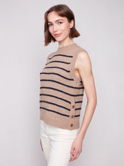 Charlie B. Striped Crew Neck Sweater Vest