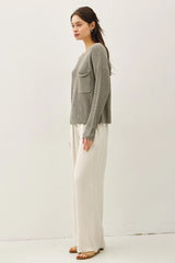 Lightweight Knit Pocket Sweater- 3 Colors