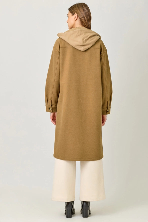 Twofer Hooded Solid Coat- 2 Colors