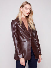 Charlie B. Faux Leather Blazer- 2 Colors