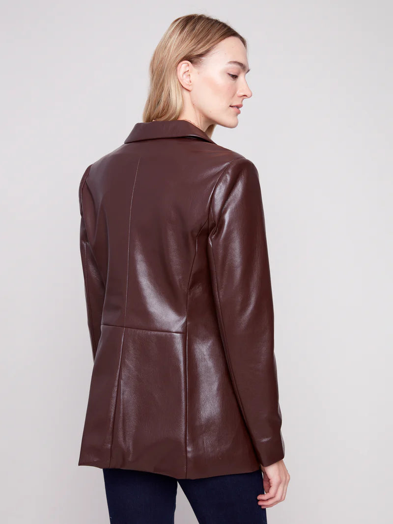 Charlie B. Faux Leather Blazer- 2 Colors