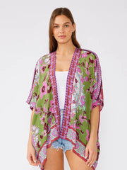 Floral Border Kimono