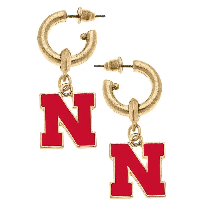 Nebraska Cornhuskers Enamel Drop Earring