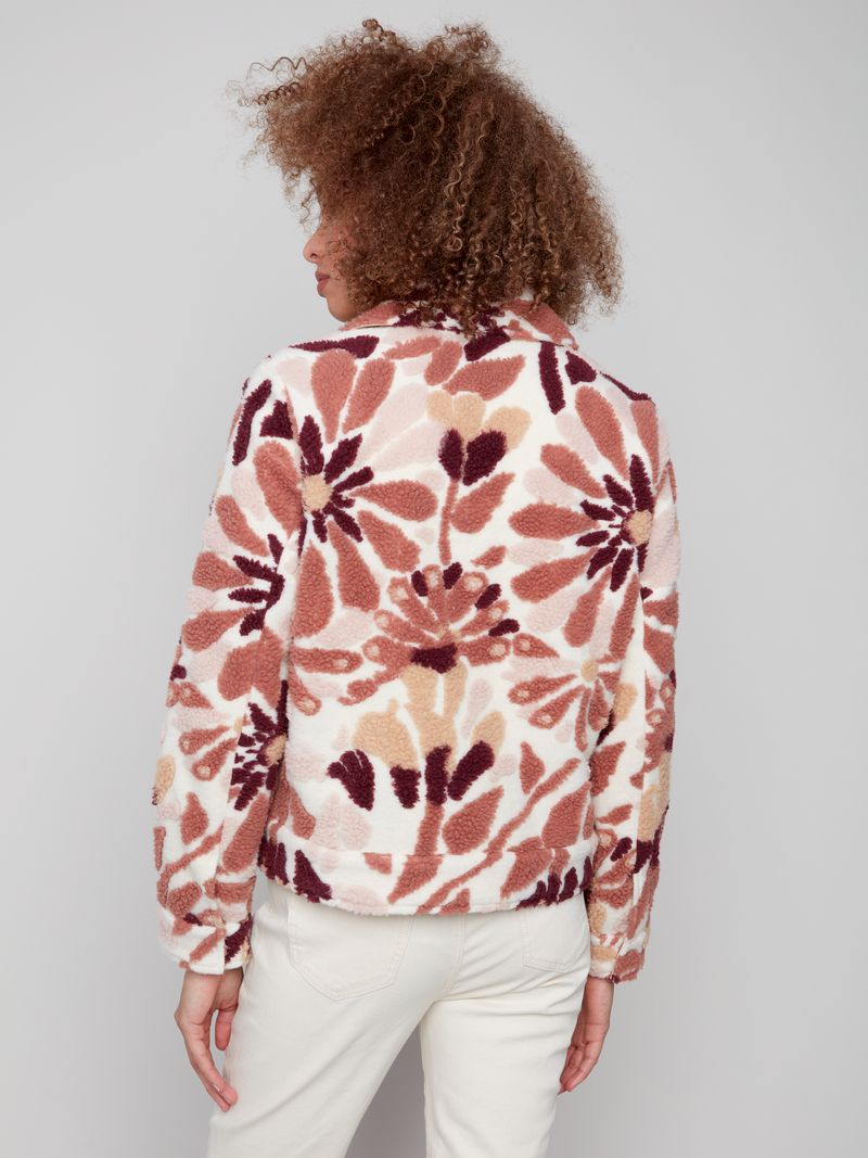 Charlie B. Short Boucle Jacket- Cabernet
