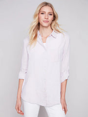 Charlie B. Long Linen Button-Up Shirt