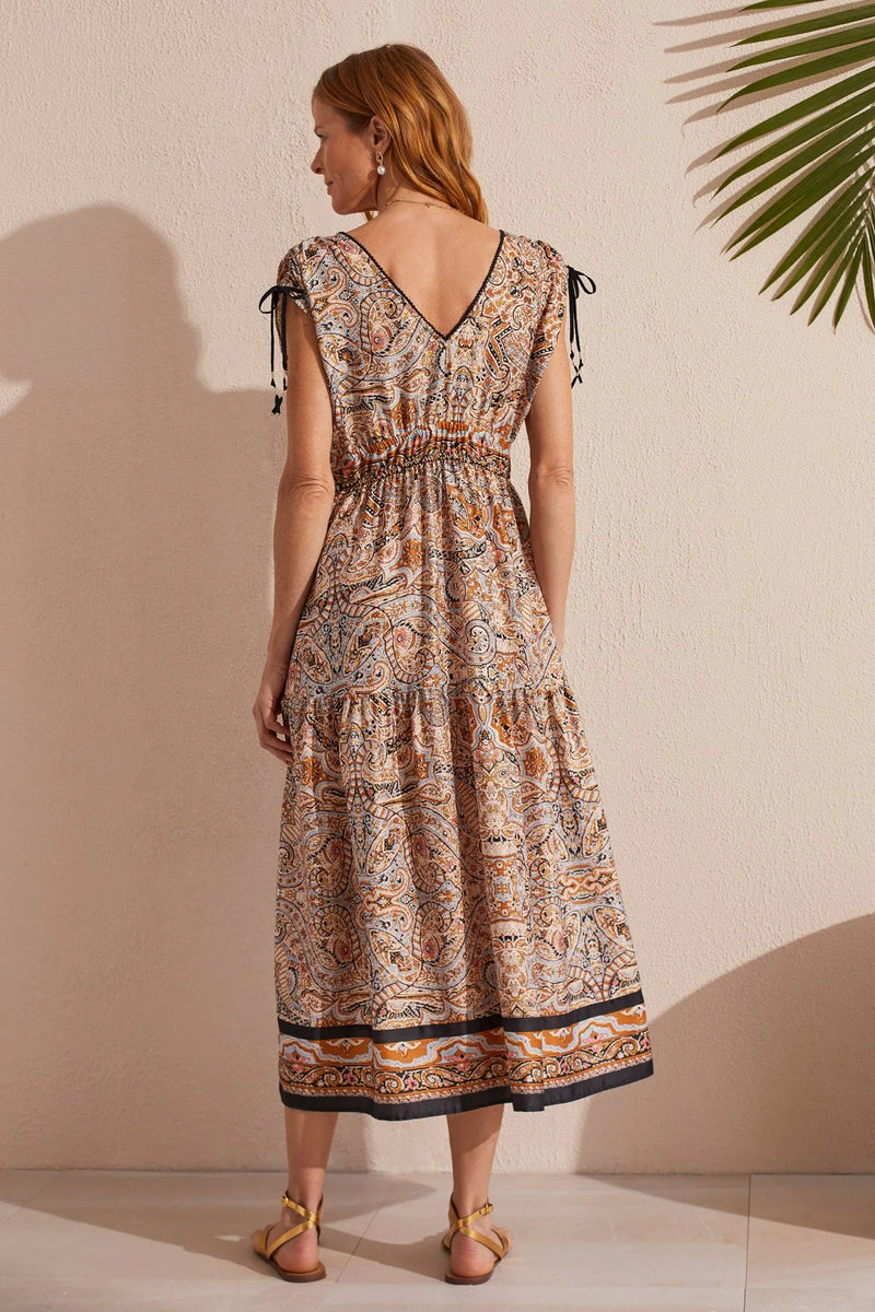 Tribal Printed Maxi Dress W/ Shoulder Ties- 2 Colors!