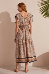 Tribal Printed Maxi Dress W/ Shoulder Ties- 2 Colors!