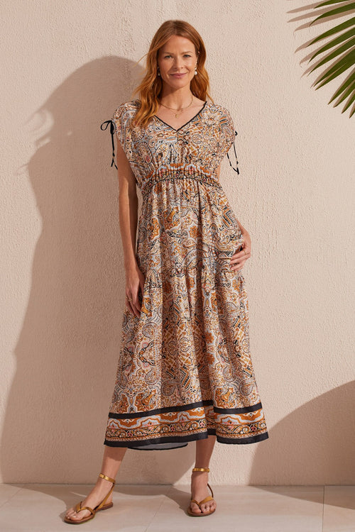 Tribal Printed Maxi Dress W/ Shoulder Ties- 2 Colors!