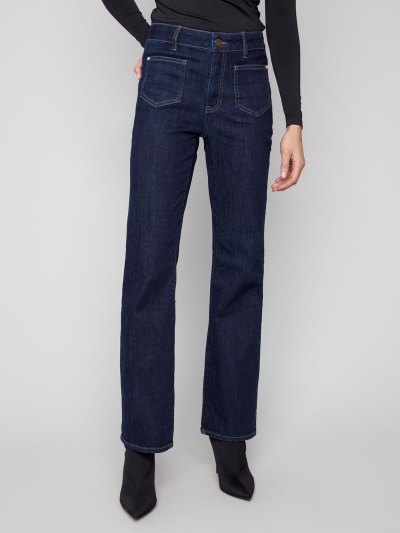Charlie B. Patch Pocket Flare Jeans