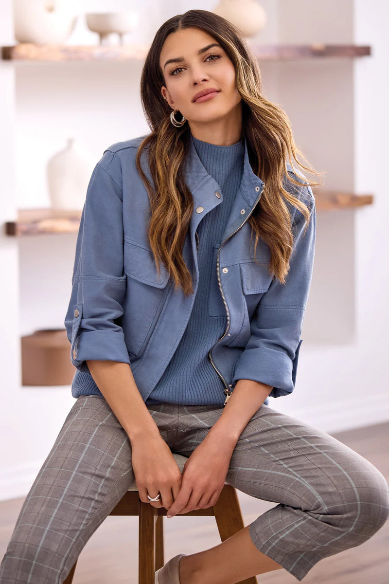 Tribal Slate Blue Slub Twill Jacket