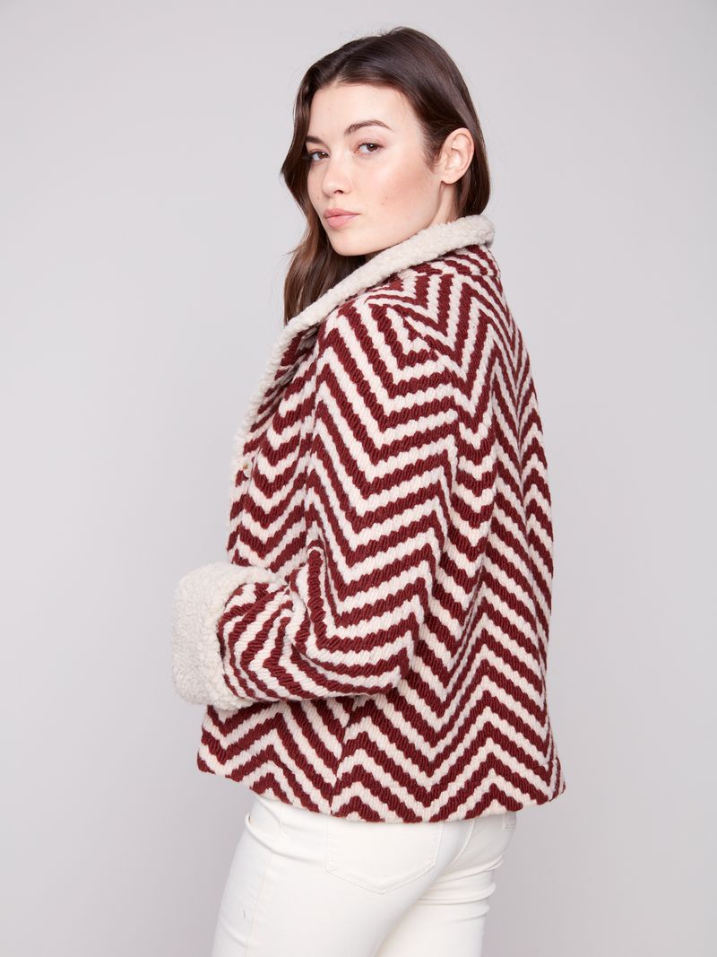 Charlie B. Chevron Boucle Jacket