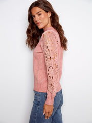 Charlie B. Primrose Crochet Sleeve Mock