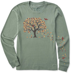 Life is Good Autumn Leaves Long Sleeve Tee