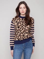Charlie B. Leopard & Stripes Sweater