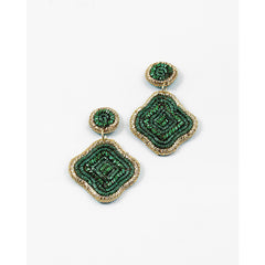 Clover Seed Bead Statement Earring