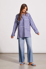 Tribal Striped Cotton Button-Up Shirt- 2 Colors!