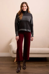 Tribal 2-Tone High/Low Turtleneck- Multiple Colors
