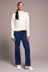 Tribal 2-Tone High/Low Turtleneck- Multiple Colors