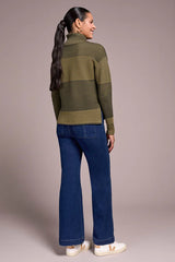 Tribal 2-Tone High/Low Turtleneck- Multiple Colors