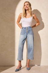 Audrey Wide Leg Crop Jeans
