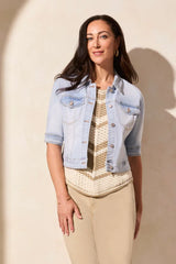 Tribal Elbow Sleeve Denim Jacket- 3 Colors
