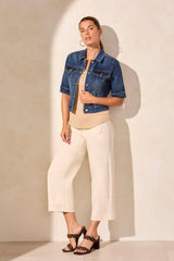 Tribal Elbow Sleeve Denim Jacket- 3 Colors